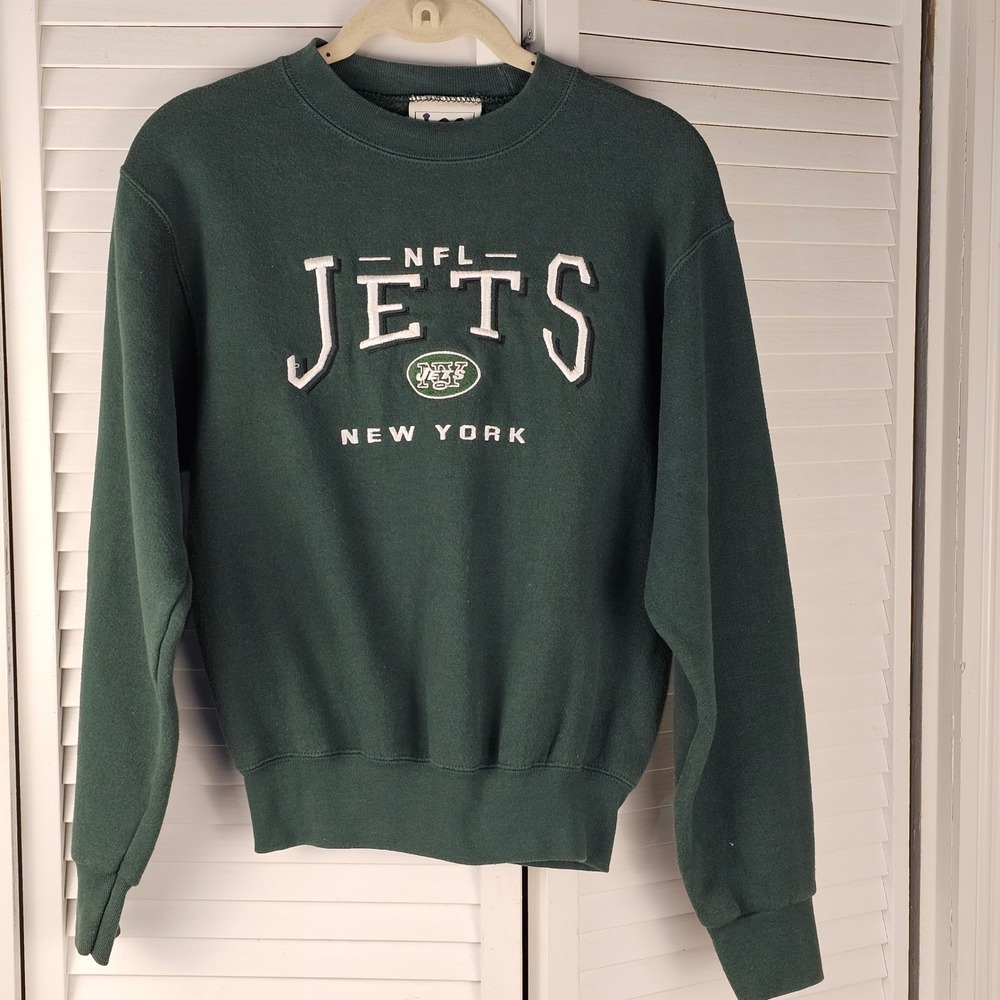 Vintage Lee Sport Kids NFL Green New York Jets Embroidered Sweatshirt‎ Medium